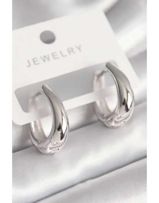  Gümüş Halka Model Çelik Küpe