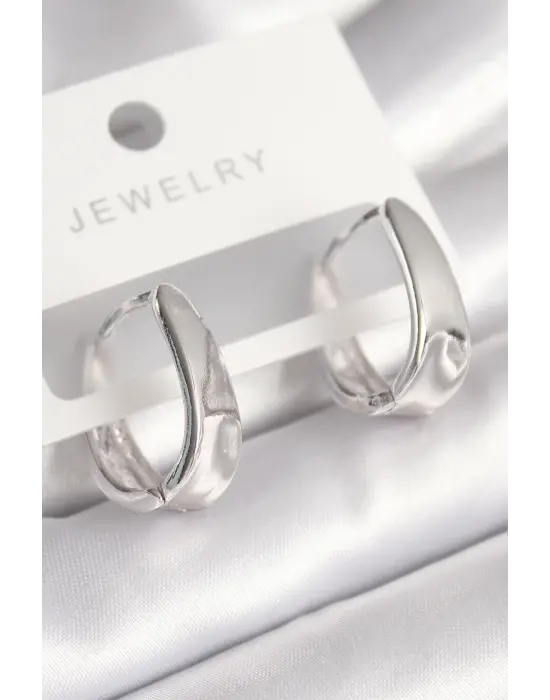  Gümüş Halka Model Çelik Küpe