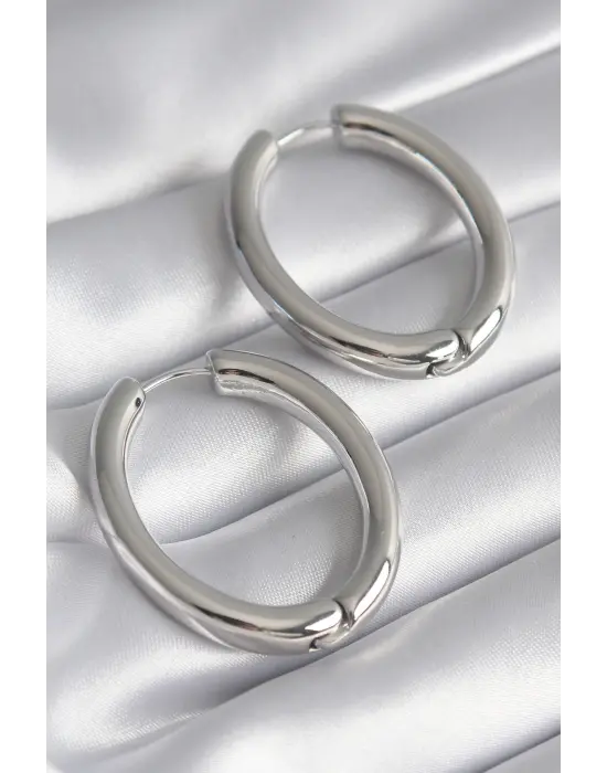  Gümüş Halka Model Çelik Küpe