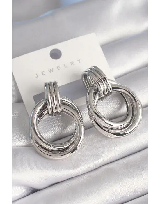  Gümüş Halka Model Çelik Küpe