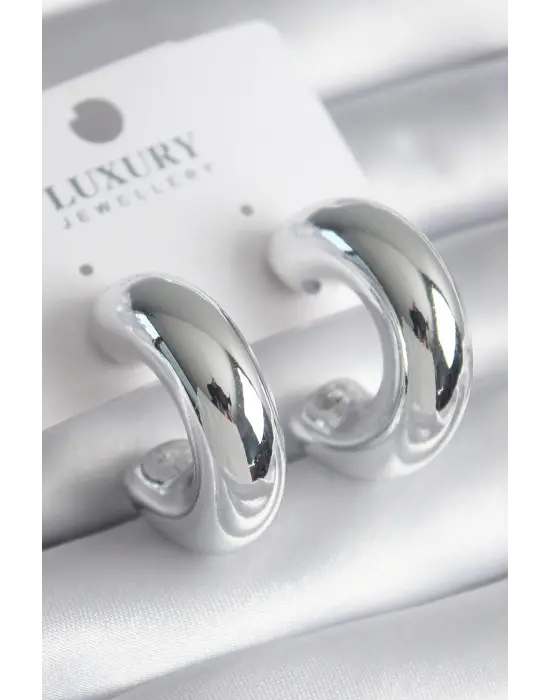  Gümüş Halka Model Çelik Küpe