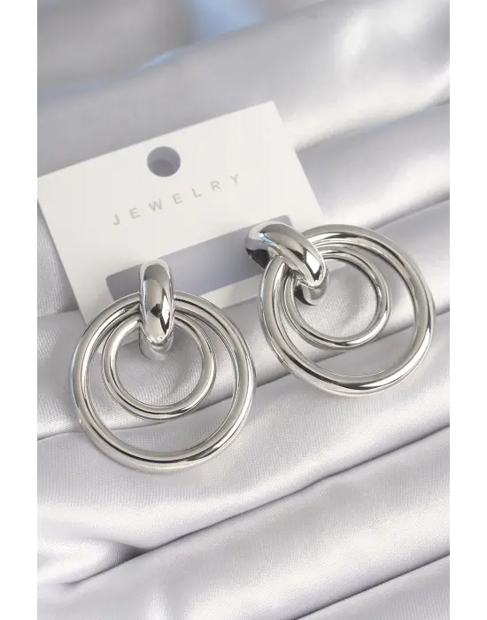  Gümüş Halka Model Çelik Küpe