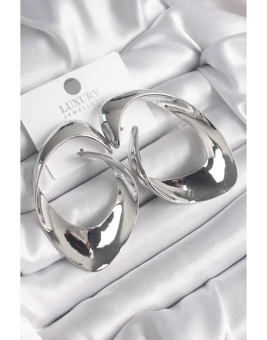  Gümüş Halka Model Vintage Çelik Küpe