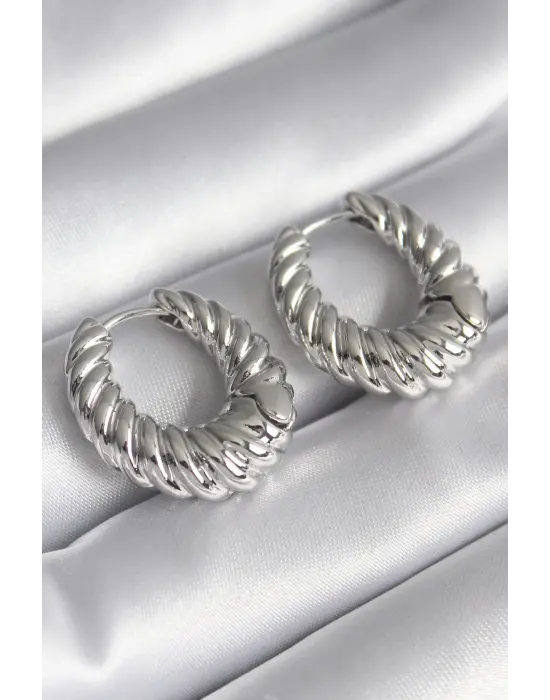  Gümüş Halka Sarmal Model Çelik Küpe