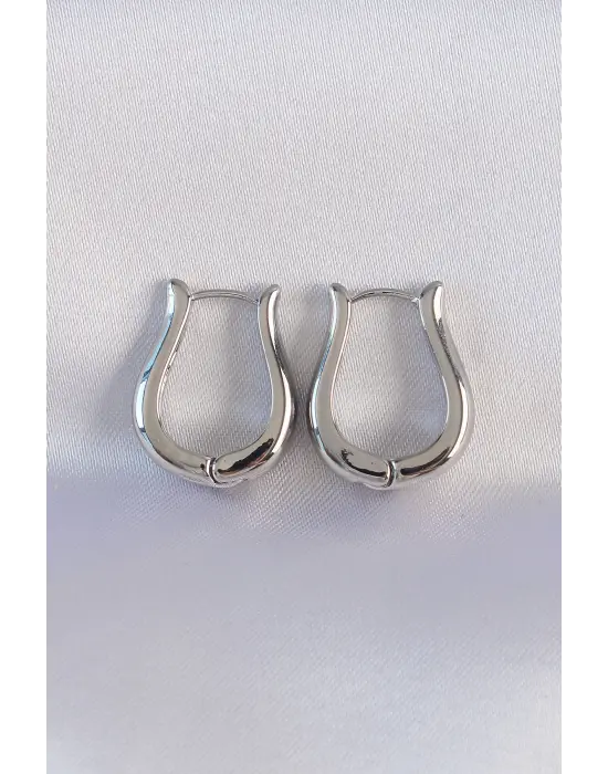  Gümüş İçi Boş Gül Küpe