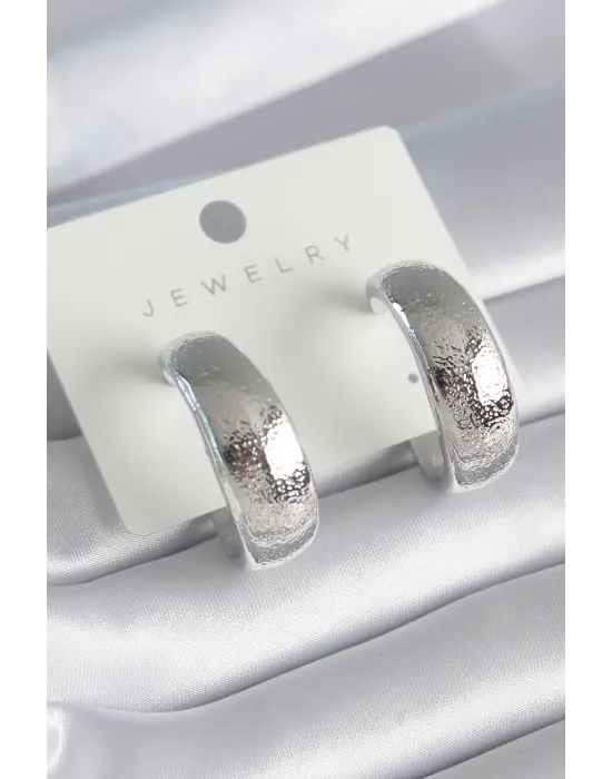  Gümüş İşleme Detay Çelik Küpe