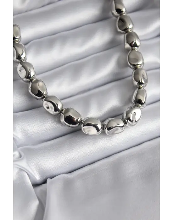 Pirinç Gümüş   Çelik Kolye