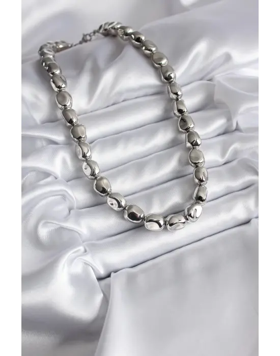 Pirinç Gümüş   Çelik Kolye