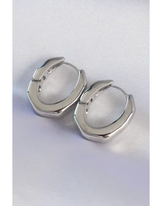  Gümüş Kalın Kemik Model Küpe