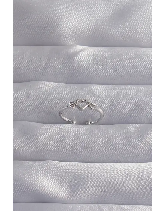  Gümüş Kalp Model Ayarlamalı Yüzük