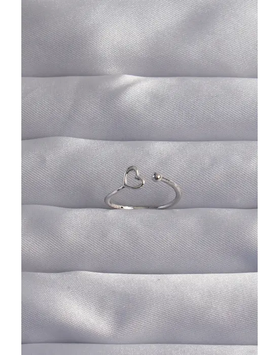  Gümüş Kalp Model Ayarlamalı Yüzük