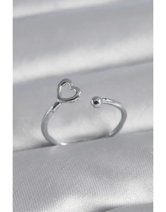  Gümüş Kalp Model Çelik Yüzük