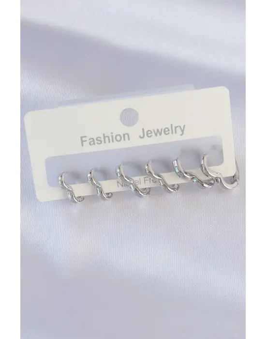  Gümüş Kalp Model Küpe Seti