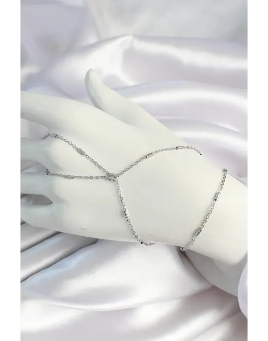 Pirinç Gümüş Renk Parçalı Zincirli Şahmeran