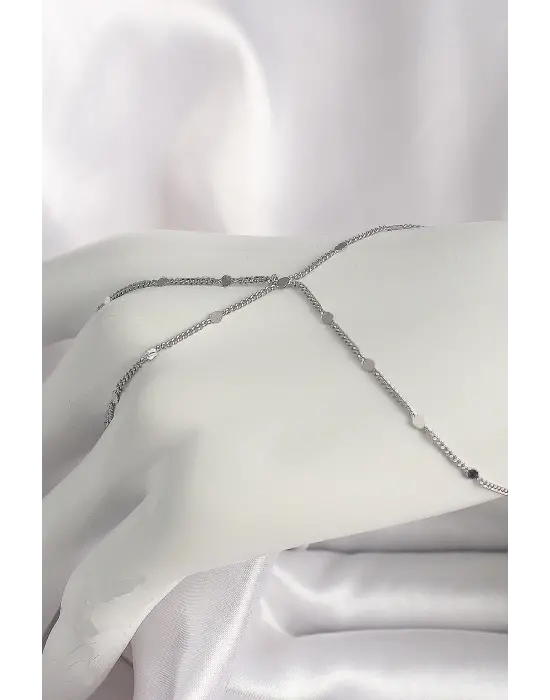 Pirinç Gümüş Renk Pul Detaylı Kadın Şahmeran