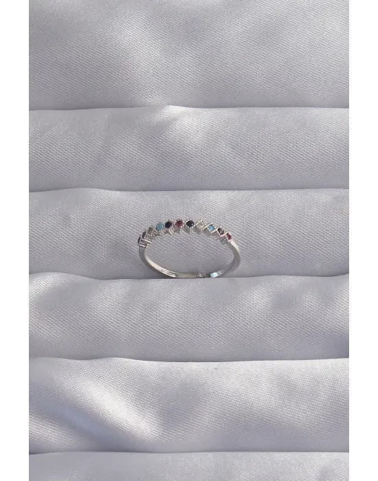  Gümüş Renkli Zirkon Taşlı Ayarlamalı Yüzük