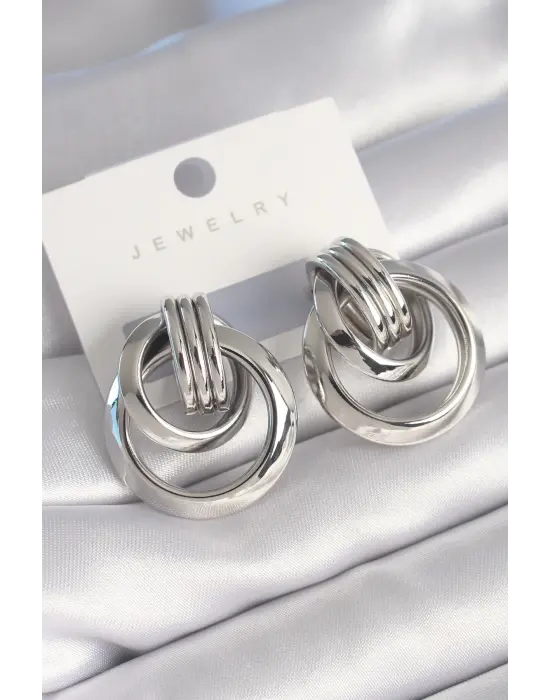  Gümüş Sarmal Halka Model Çelik Küpe