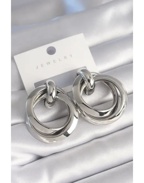  Gümüş Sarmal Halka Model Çelik Küpe