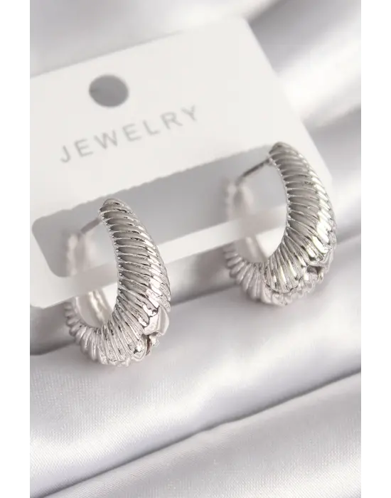  Gümüş Sarmal Halka Model Çelik Küpe