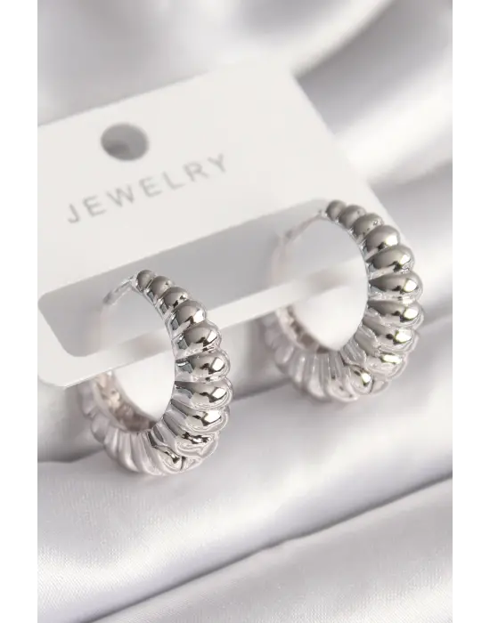  Gümüş Sarmal Halka Model Çelik Küpe