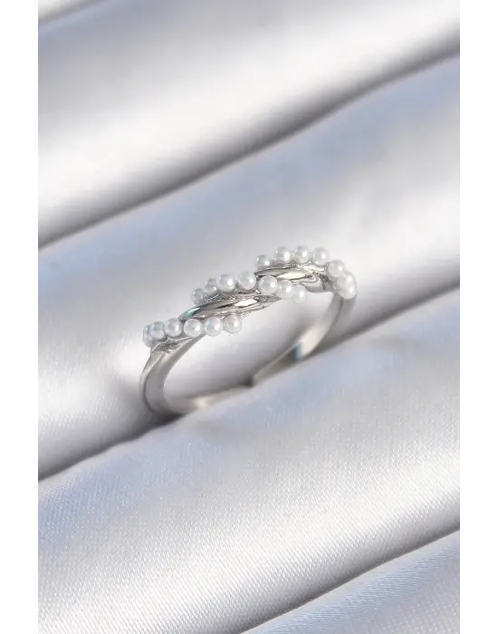  Gümüş Sarmal İnci Model Çelik Yüzük