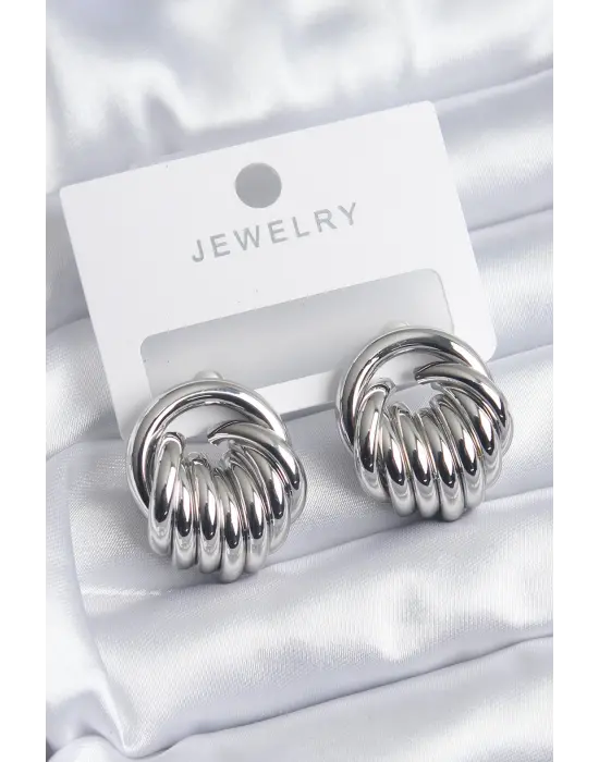  Gümüş Sarmal Model Çelik Küpe