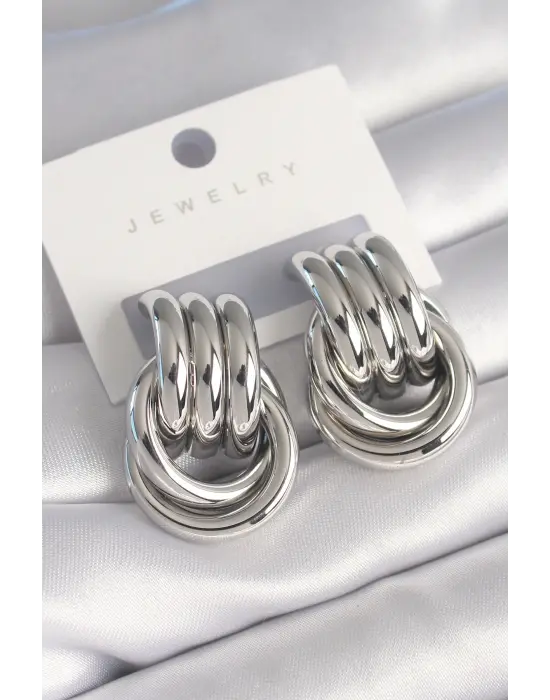  Gümüş Sarmal Model Çelik Küpe