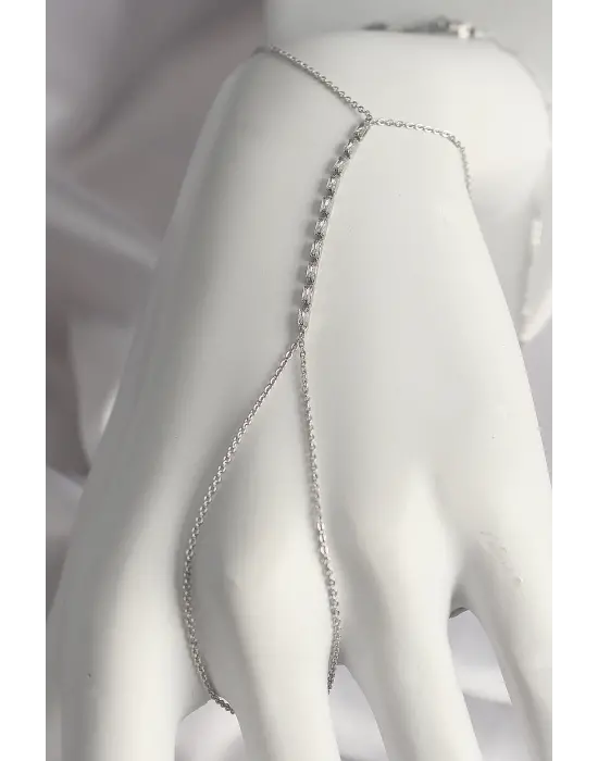 Çelik Gümüş Renk Su Yolu Zirkon Taşlı Kadın Şahmeran