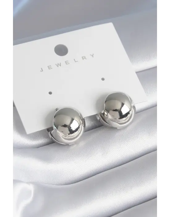  Gümüş Top Model Çelik Küpe