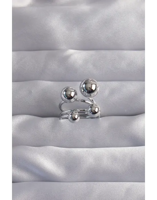  Gümüş Topçuk Model Ayarlamalı Yüzük