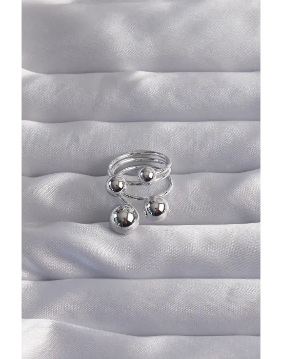  Gümüş Topçuk Model Ayarlamalı Yüzük