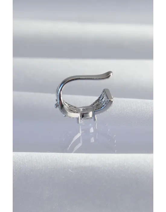  Gümüş Zirkon Taş Kaplama Earcuff Küpe
