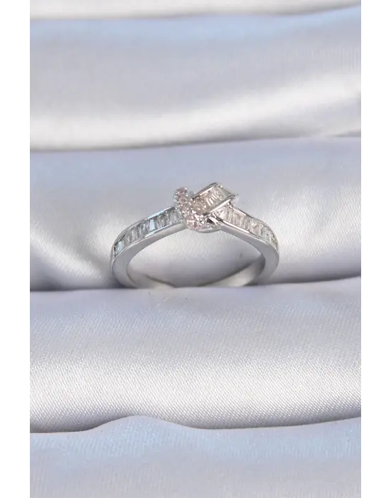  Gümüş Zirkon Taşlı Düğüm Model Çelik Yüzük