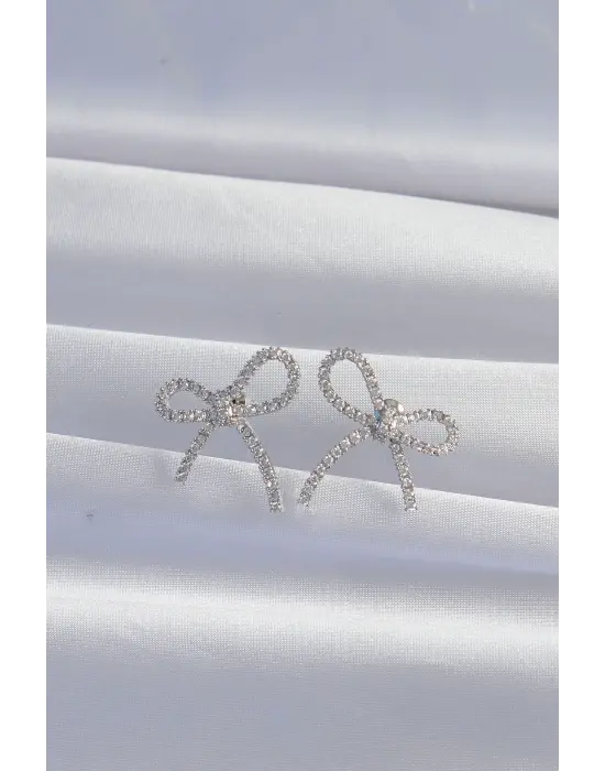  Gümüş Zirkon Taşlı Fiyonk Küpe