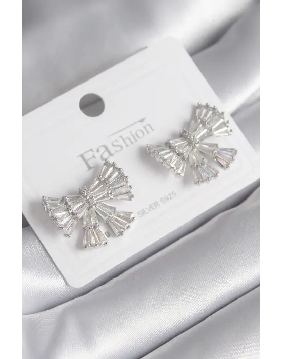  Gümüş Zirkon Taşlı Kurdele Model Kadın Küp