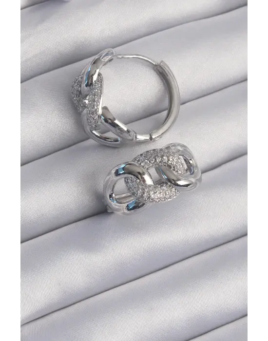  Gümüş Zirkon Taşlı Samanyolu Küpe