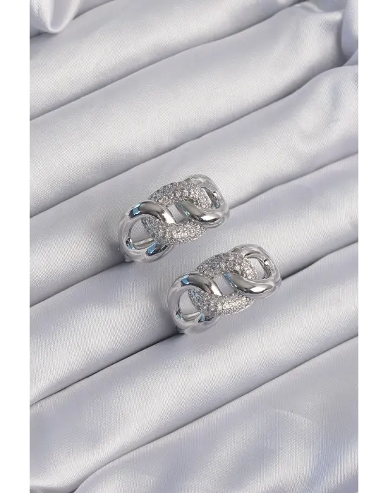  Gümüş Zirkon Taşlı Samanyolu Küpe