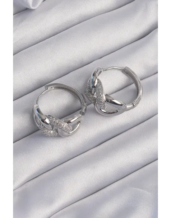  Gümüş Zirkon Taşlı Samanyolu Küpe