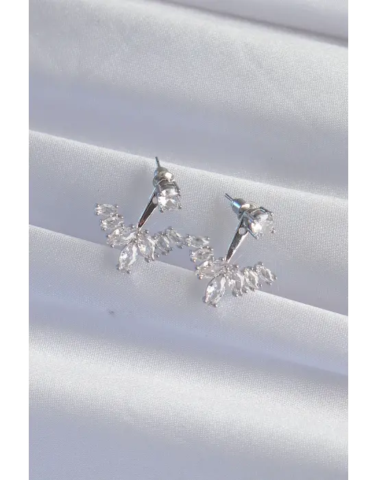  Gümüş Zirkon Taşlı V Model Küpe