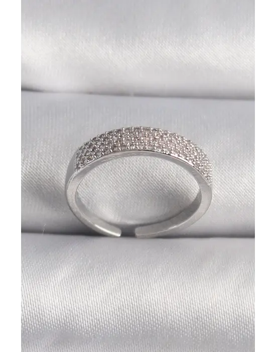  Gümüş Zirkon Taşlı VIP Seri Çelik Yüzük