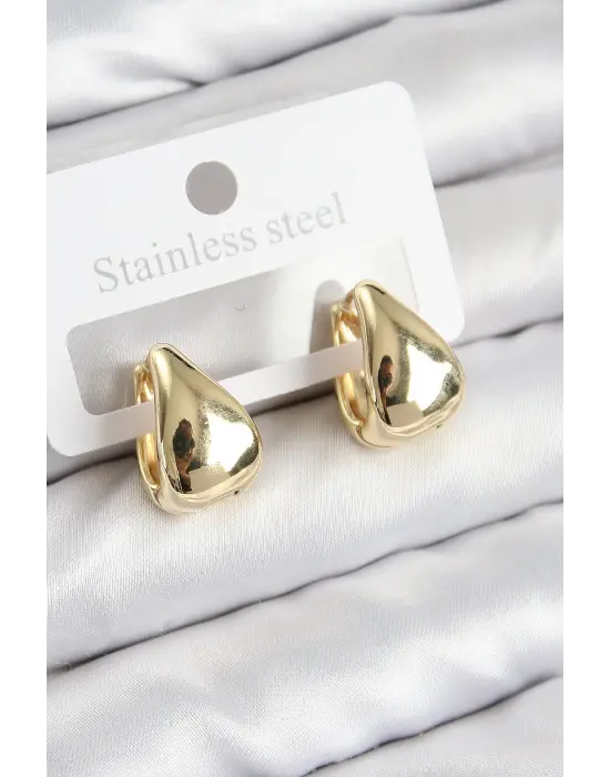 Pirinç Halka Model Gold Renk Kadın Küpe