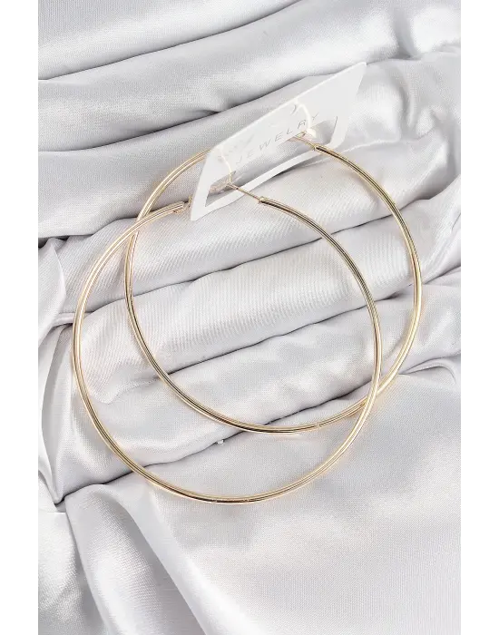 Pirinç Halka Model Gold Renk Kadın Küpe