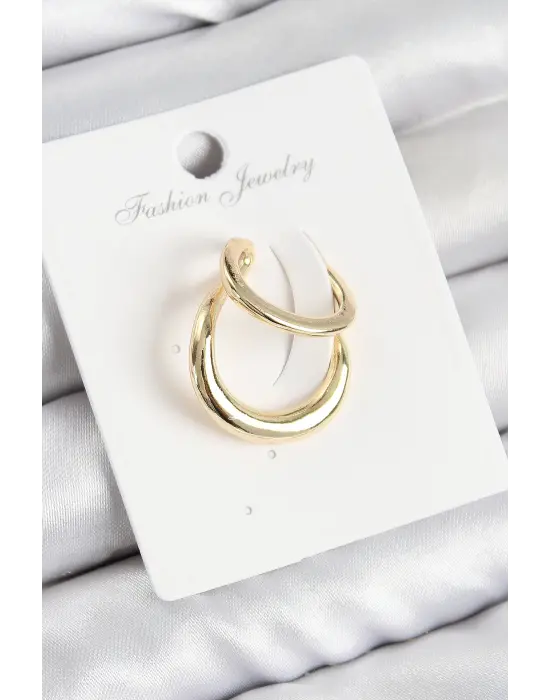 Pirinç Halka Model Gold Renk Sağ Kıkırdak Küpe