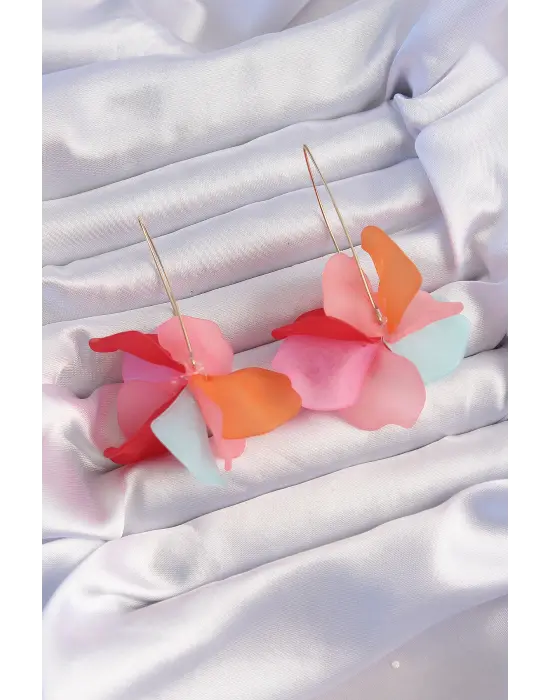  Karışık Soft Renkli Flora Küpe