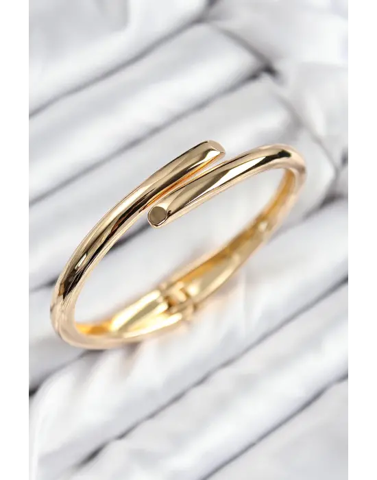 Pirinç Kesik Model Gold Renk Kadın Kelepçe