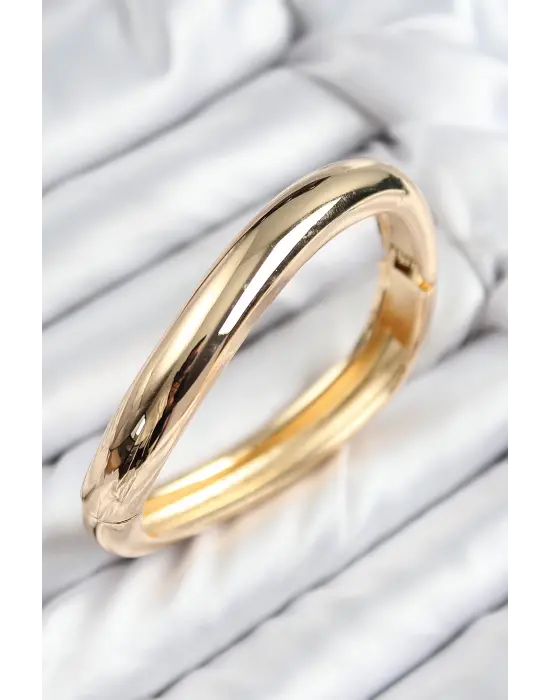 Pirinç Kıvrım Model Gold Renk Kadın Kelepçe