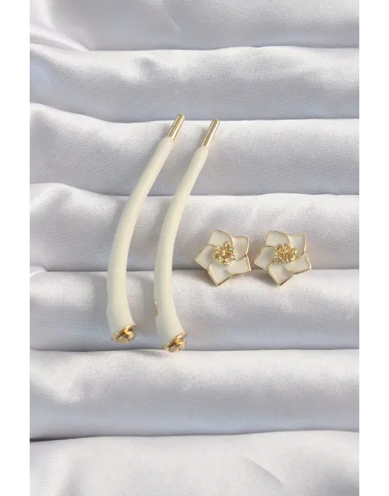  Krem Renk Botega Küpe