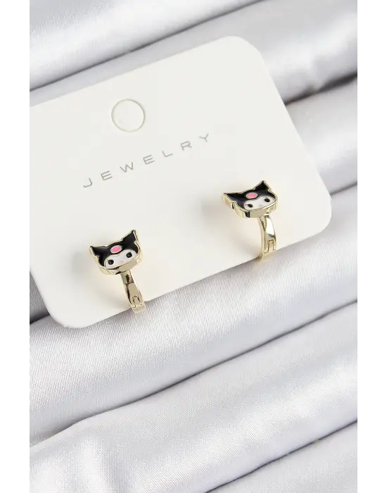 Pirinç Kuromi Model Gold Renk Çocuk Küpe