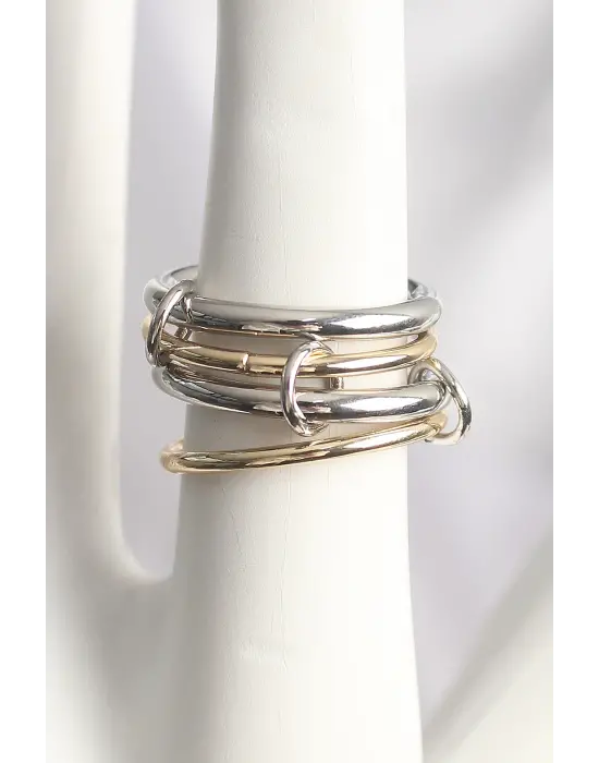 Pirinç Mix Renk 4Lü Model Kadın Yüzük