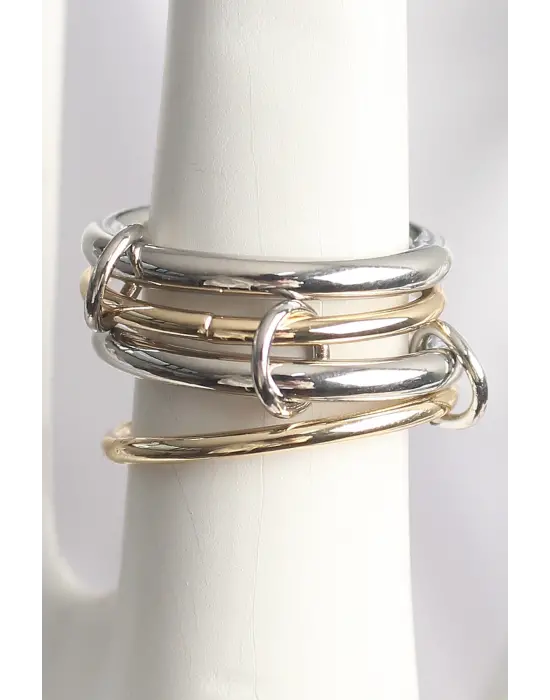 Pirinç Mix Renk 4Lü Model Kadın Yüzük